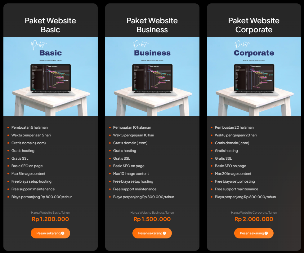 harga jasa pembuatan website