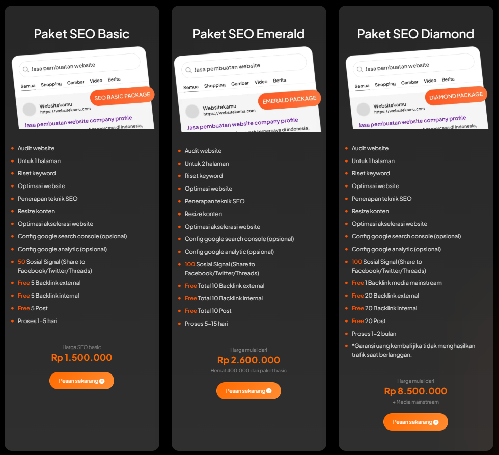 harga jasa seo website